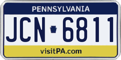 PA license plate JCN6811
