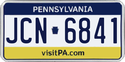 PA license plate JCN6841