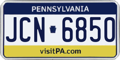 PA license plate JCN6850