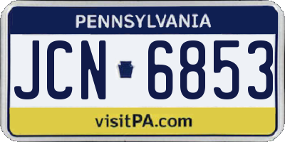 PA license plate JCN6853