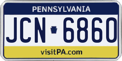 PA license plate JCN6860