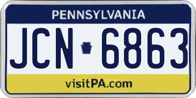 PA license plate JCN6863