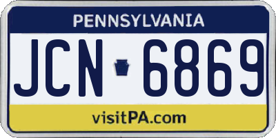 PA license plate JCN6869