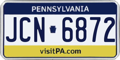 PA license plate JCN6872