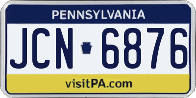 PA license plate JCN6876
