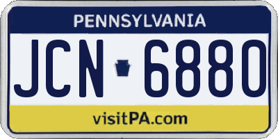 PA license plate JCN6880