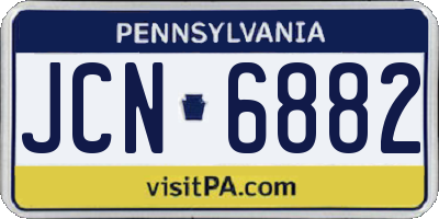PA license plate JCN6882