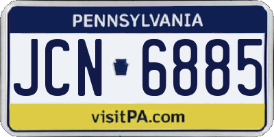 PA license plate JCN6885