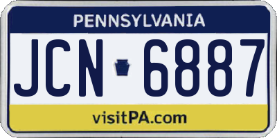 PA license plate JCN6887