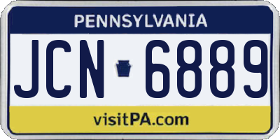 PA license plate JCN6889
