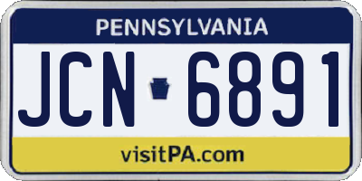 PA license plate JCN6891
