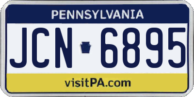 PA license plate JCN6895