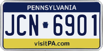 PA license plate JCN6901