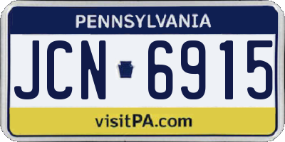 PA license plate JCN6915