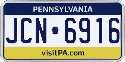PA license plate JCN6916