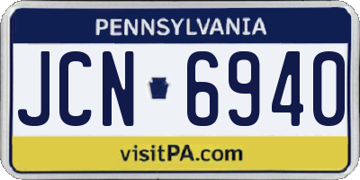 PA license plate JCN6940