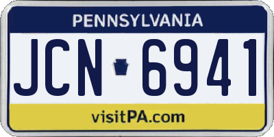 PA license plate JCN6941