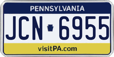 PA license plate JCN6955