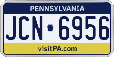 PA license plate JCN6956