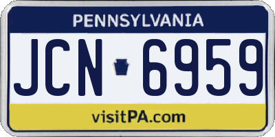 PA license plate JCN6959