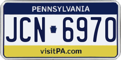 PA license plate JCN6970