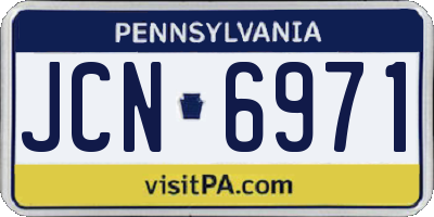 PA license plate JCN6971