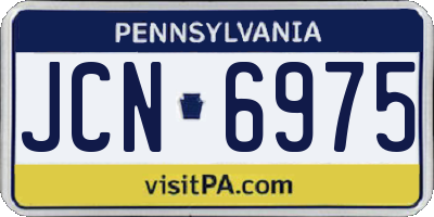 PA license plate JCN6975