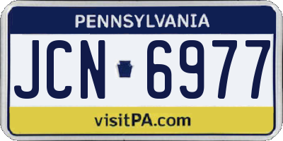 PA license plate JCN6977