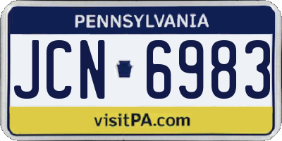 PA license plate JCN6983