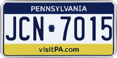 PA license plate JCN7015