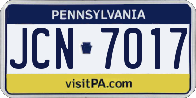 PA license plate JCN7017