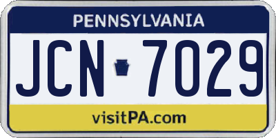 PA license plate JCN7029