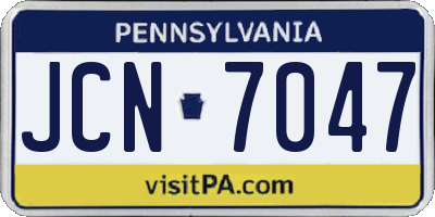 PA license plate JCN7047