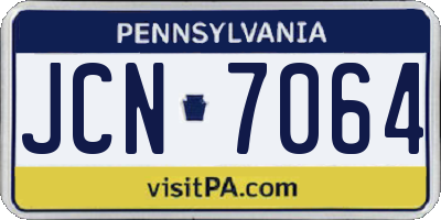 PA license plate JCN7064