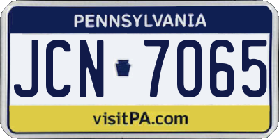 PA license plate JCN7065