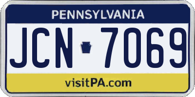 PA license plate JCN7069