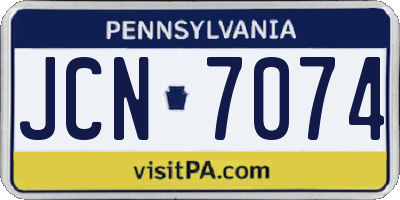 PA license plate JCN7074