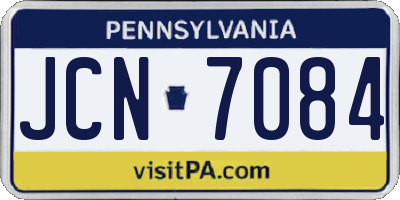 PA license plate JCN7084