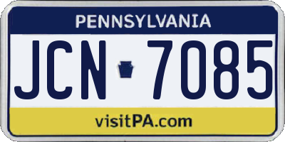 PA license plate JCN7085