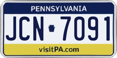 PA license plate JCN7091