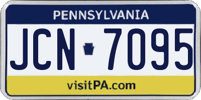 PA license plate JCN7095