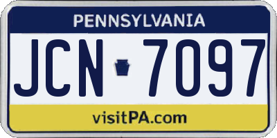 PA license plate JCN7097