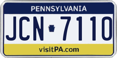 PA license plate JCN7110
