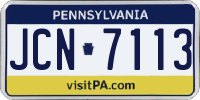 PA license plate JCN7113