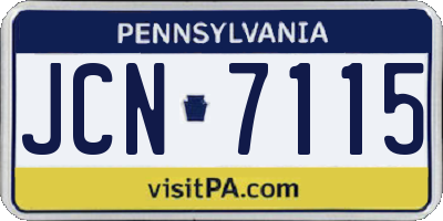 PA license plate JCN7115