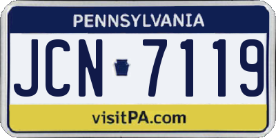 PA license plate JCN7119