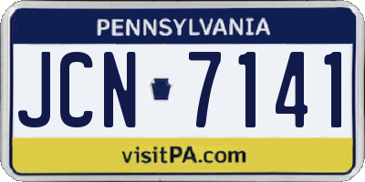 PA license plate JCN7141