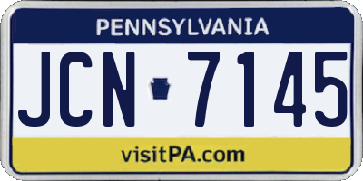 PA license plate JCN7145