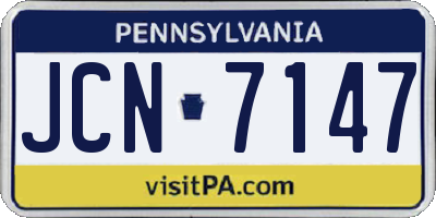 PA license plate JCN7147