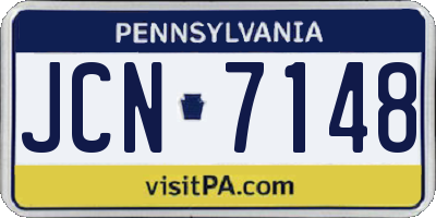 PA license plate JCN7148